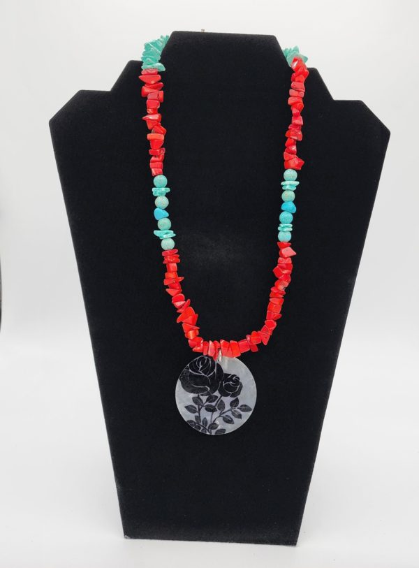 Red and Blue Stones Necklace